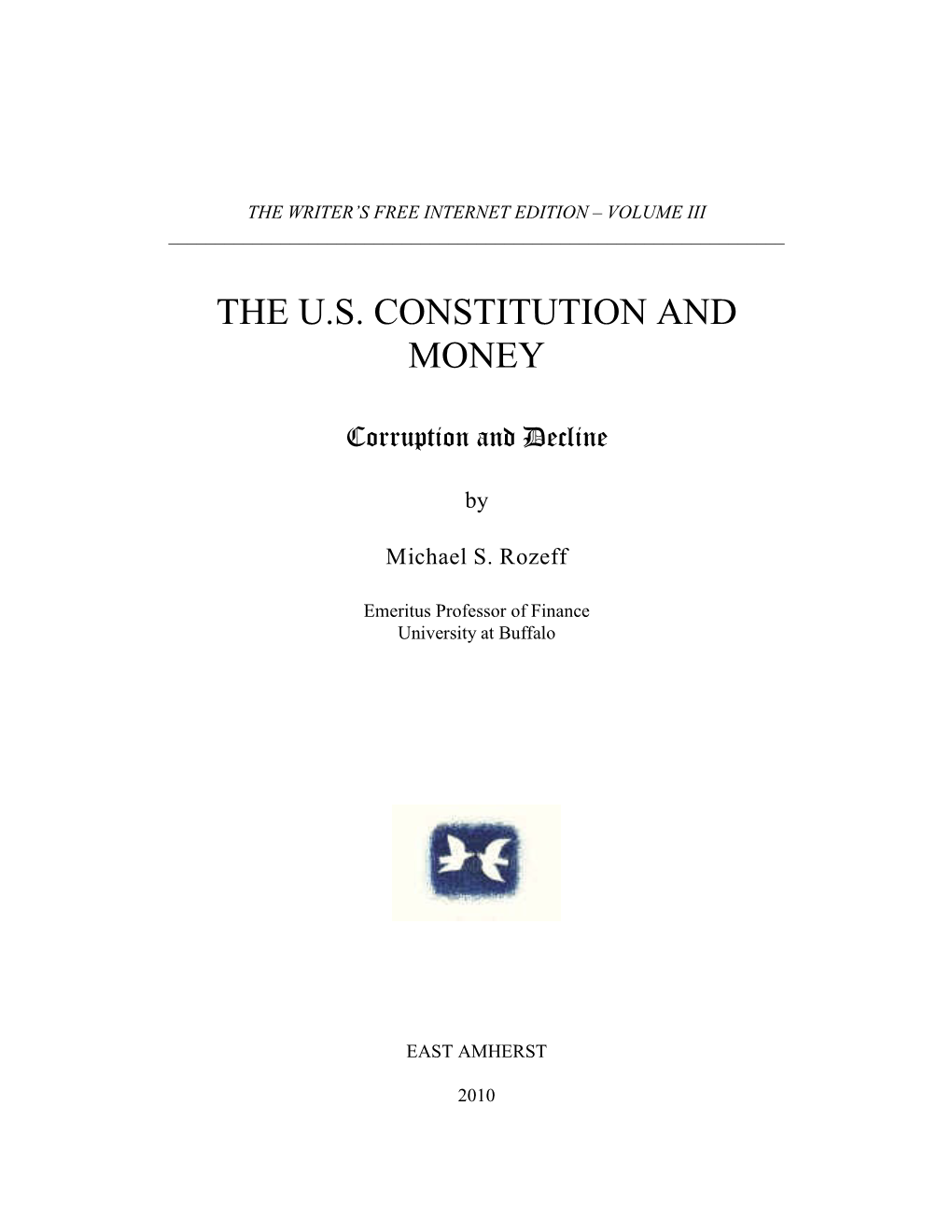 The US Constitution and Money