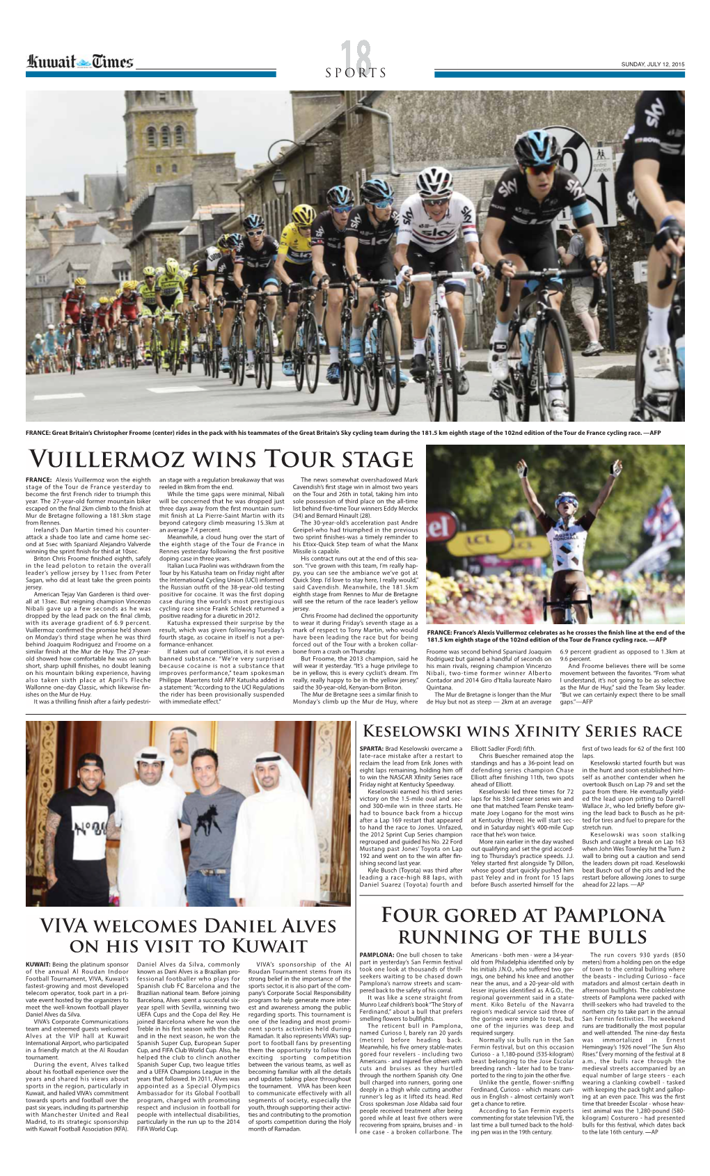 Vuillermoz Wins Tour Stage