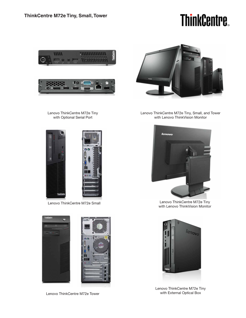 Thinkcentre M72e Tiny, Small, Tower