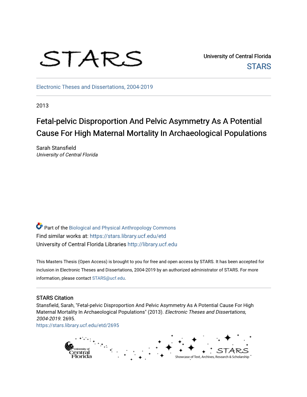 Fetal-Pelvic Disproportion and Pelvic Asymmetry As a Potential Cause for High Maternal Mortality in Archaeological Populations