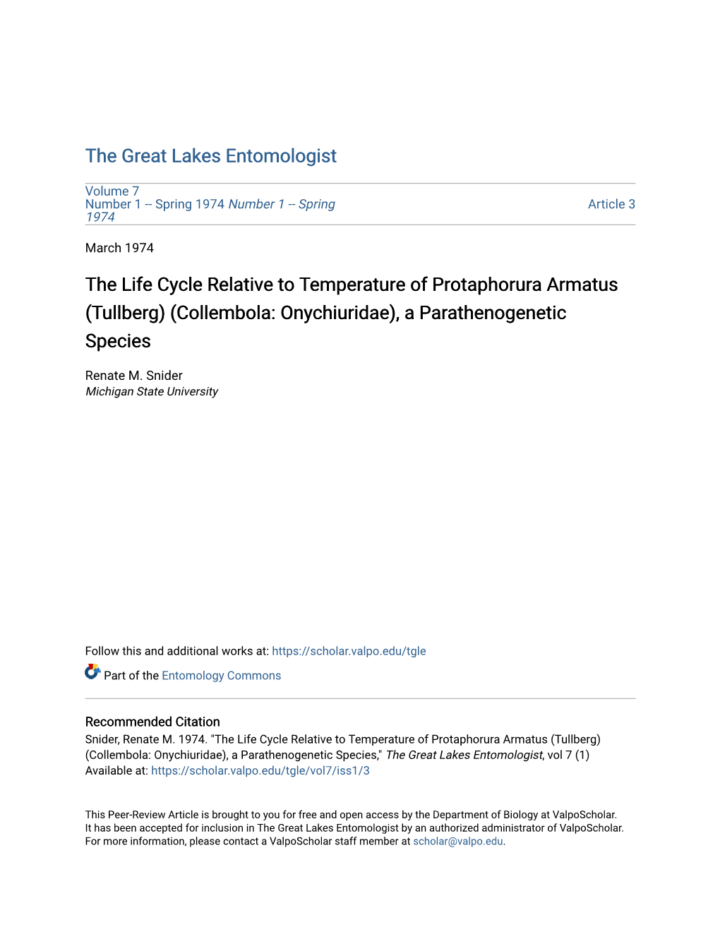 Collembola: Onychiuridae), a Parathenogenetic Species