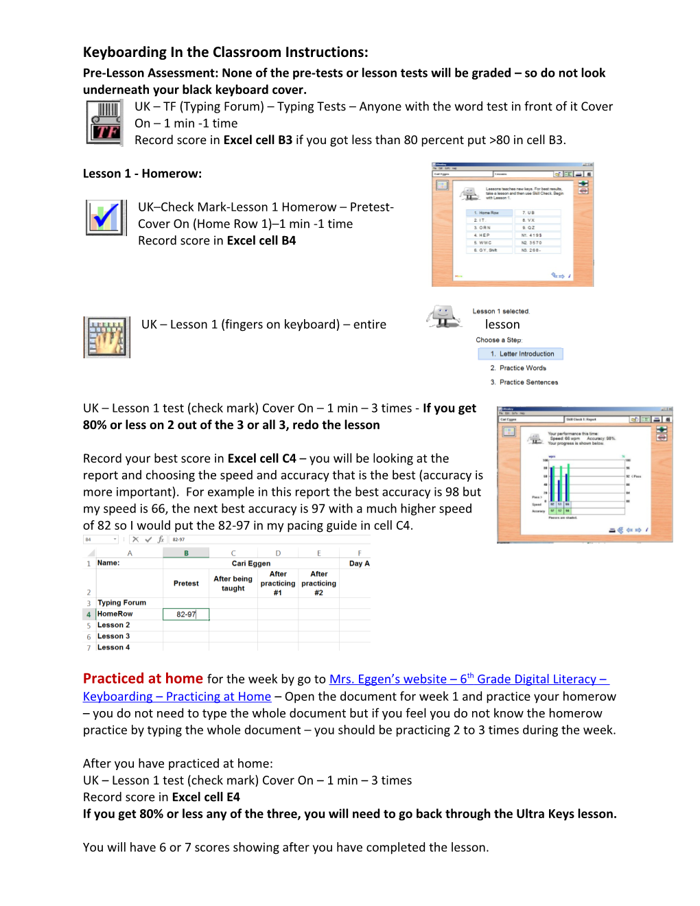 Keyboarding in the Classroom Instructions