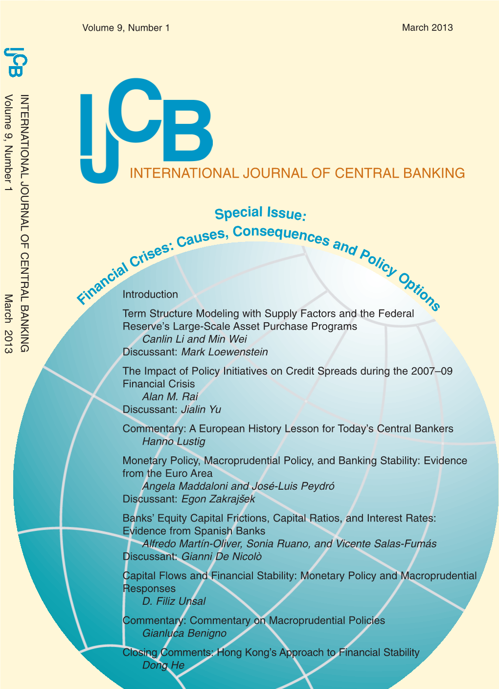 Cover and Contents, IJCB Journal March 2013