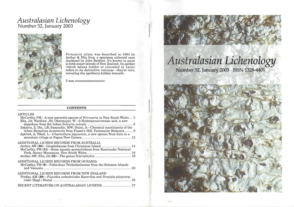 Australasian Lichenology