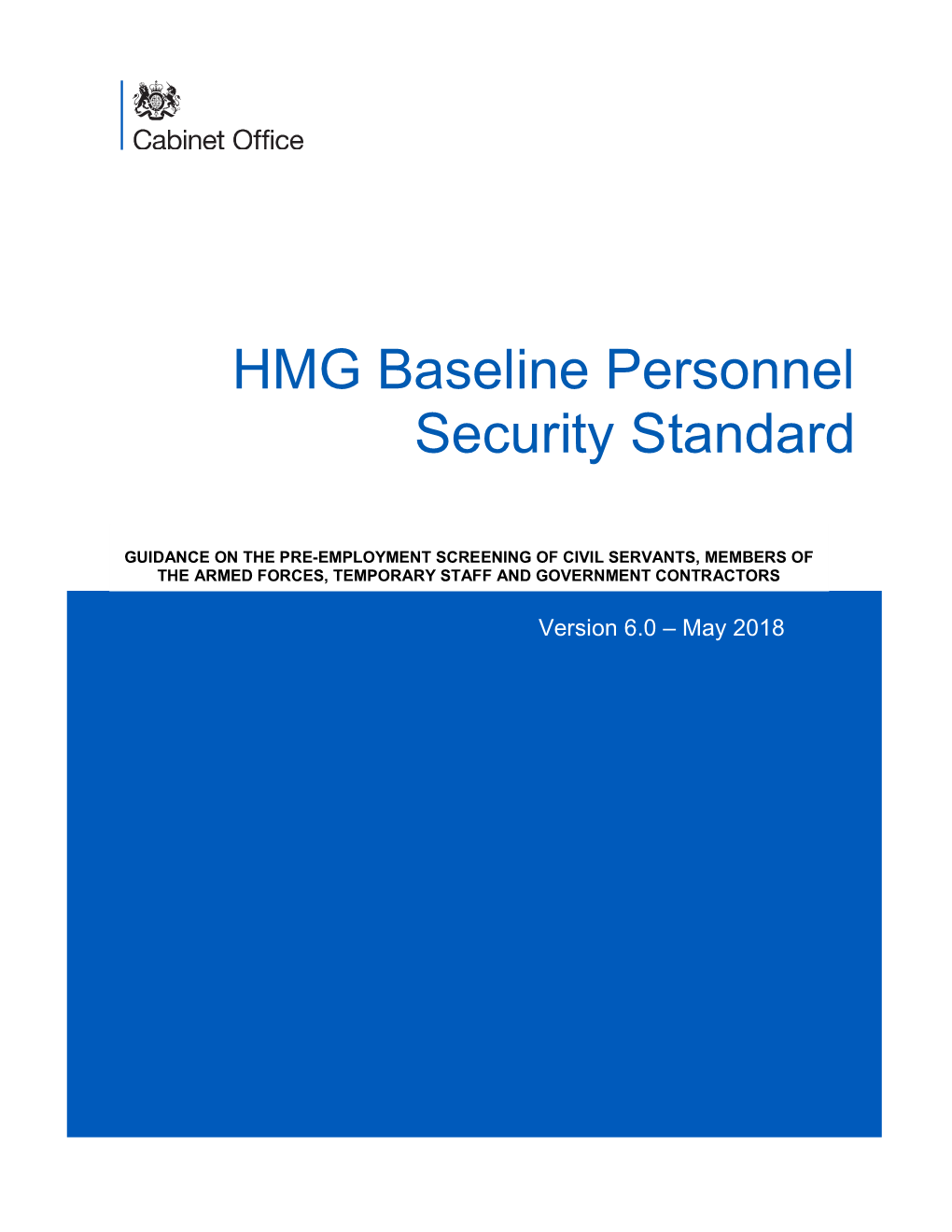 HMG Baseline Personnel Security Standard