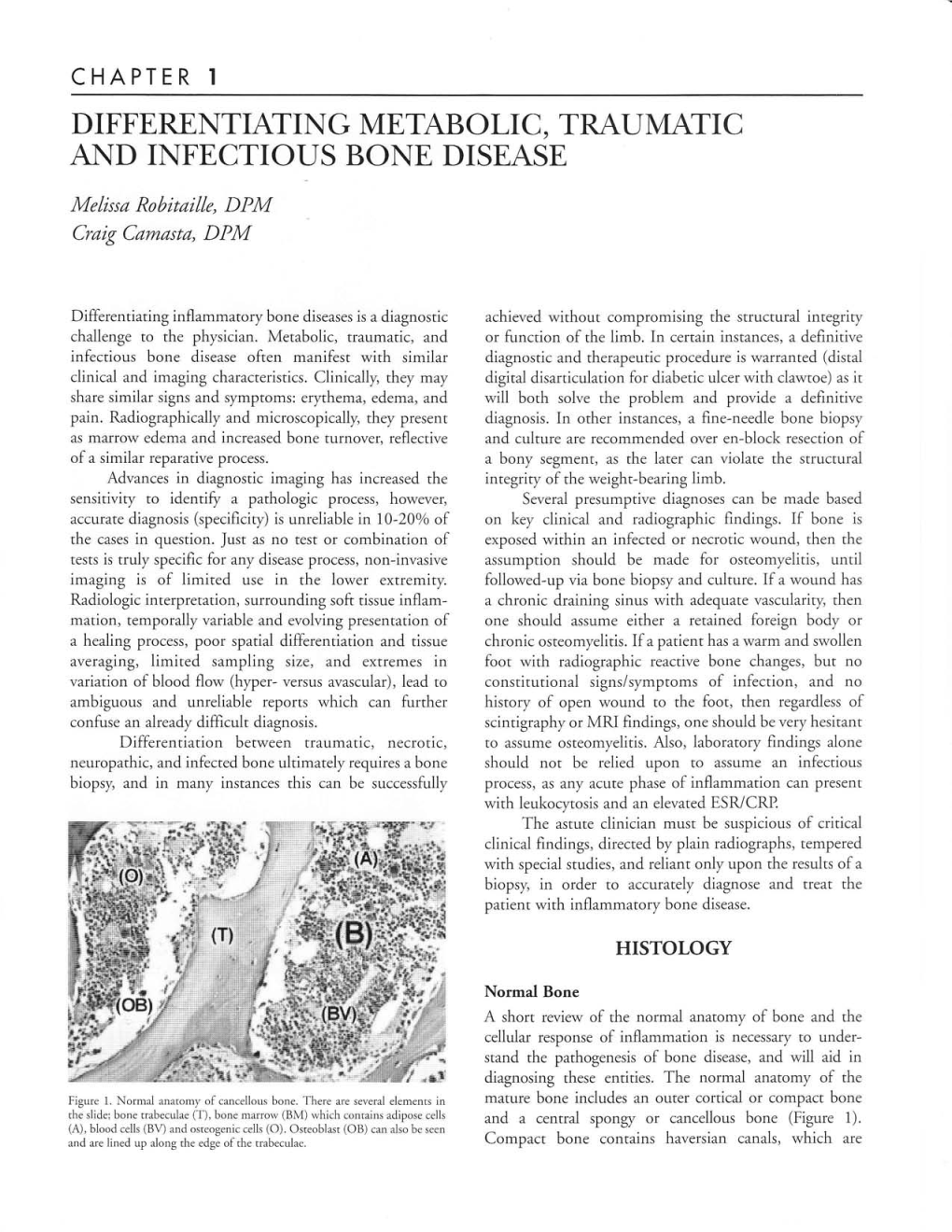 Differentiating Metabolic, Traumatic and Infectious Bone, Dise,Ase