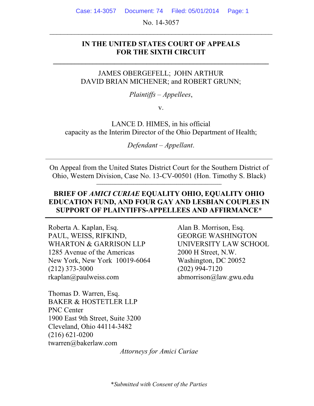 On Appeal from the United States District Court for the Southern District of Ohio, Western Division, Case No