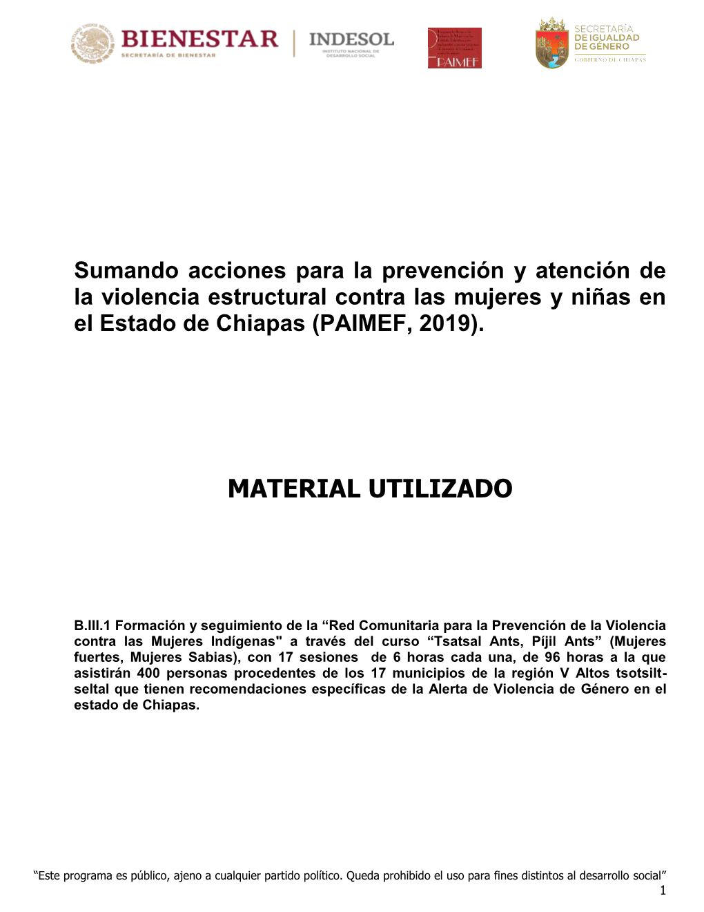 Material Utilizado