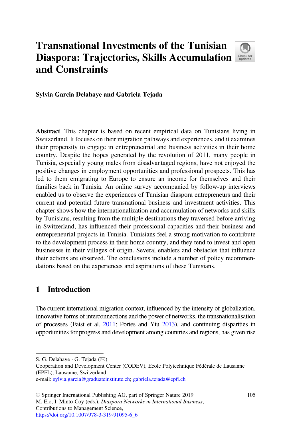 Transnational Investments of the Tunisian Diaspora: Trajectories, Skills Accumulation and Constraints