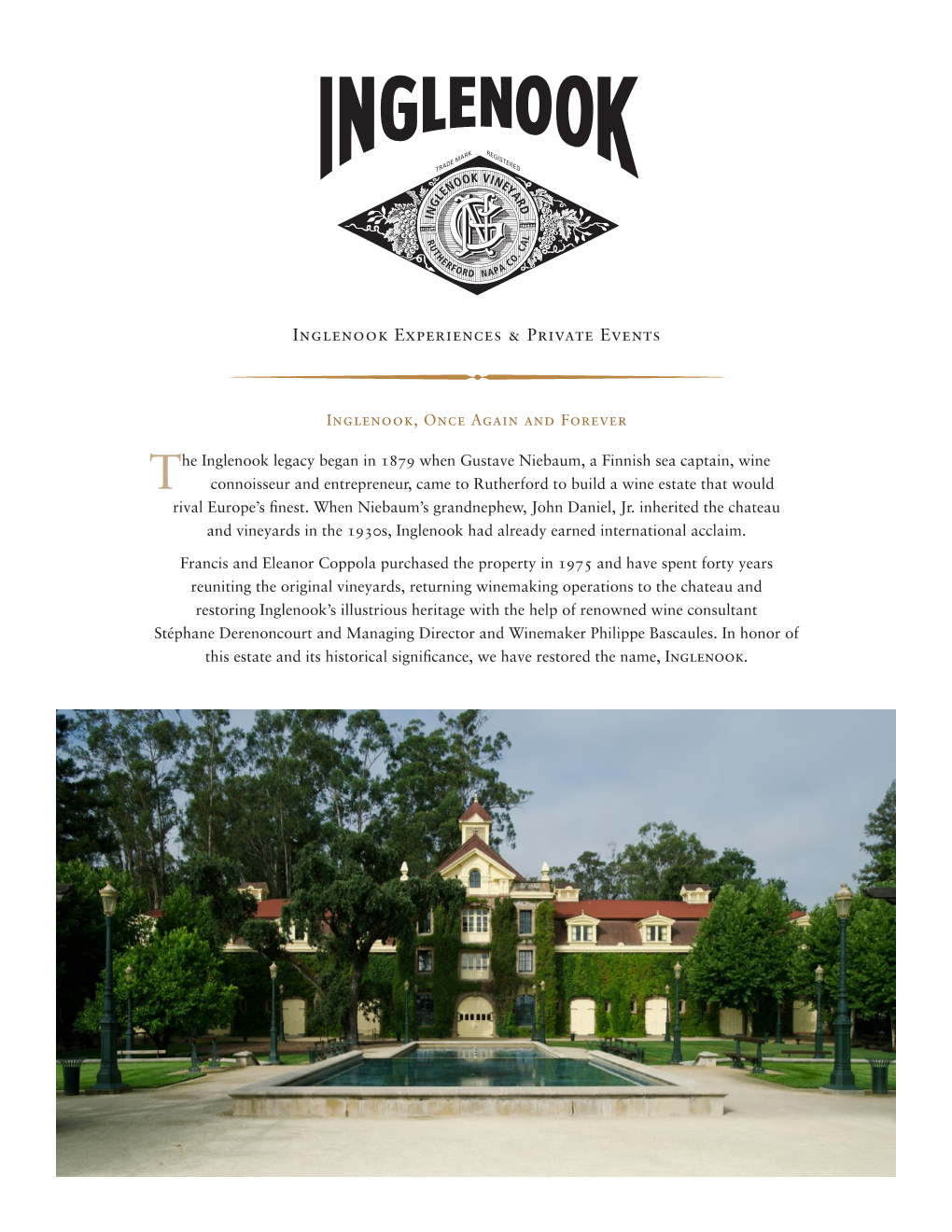 Inglenook Experiences & Private Events