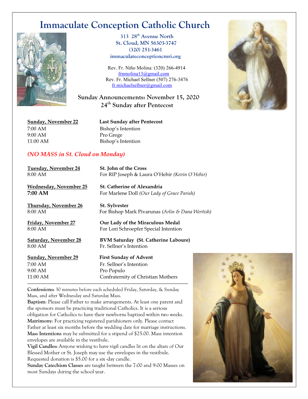 Bulletin 11.22.20 Last Sunday After Pentecost