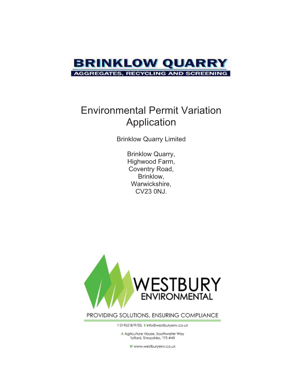 Environment Permit Variation Application