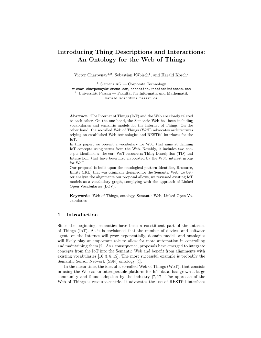 Introducing Thing Descriptions and Interactions: an Ontology for the Web of Things