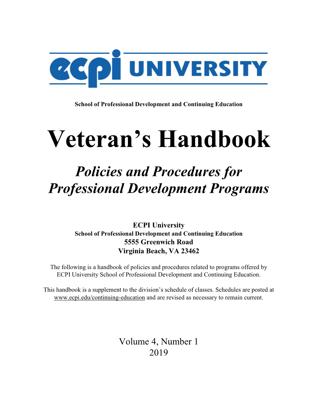 Veteran's Handbook