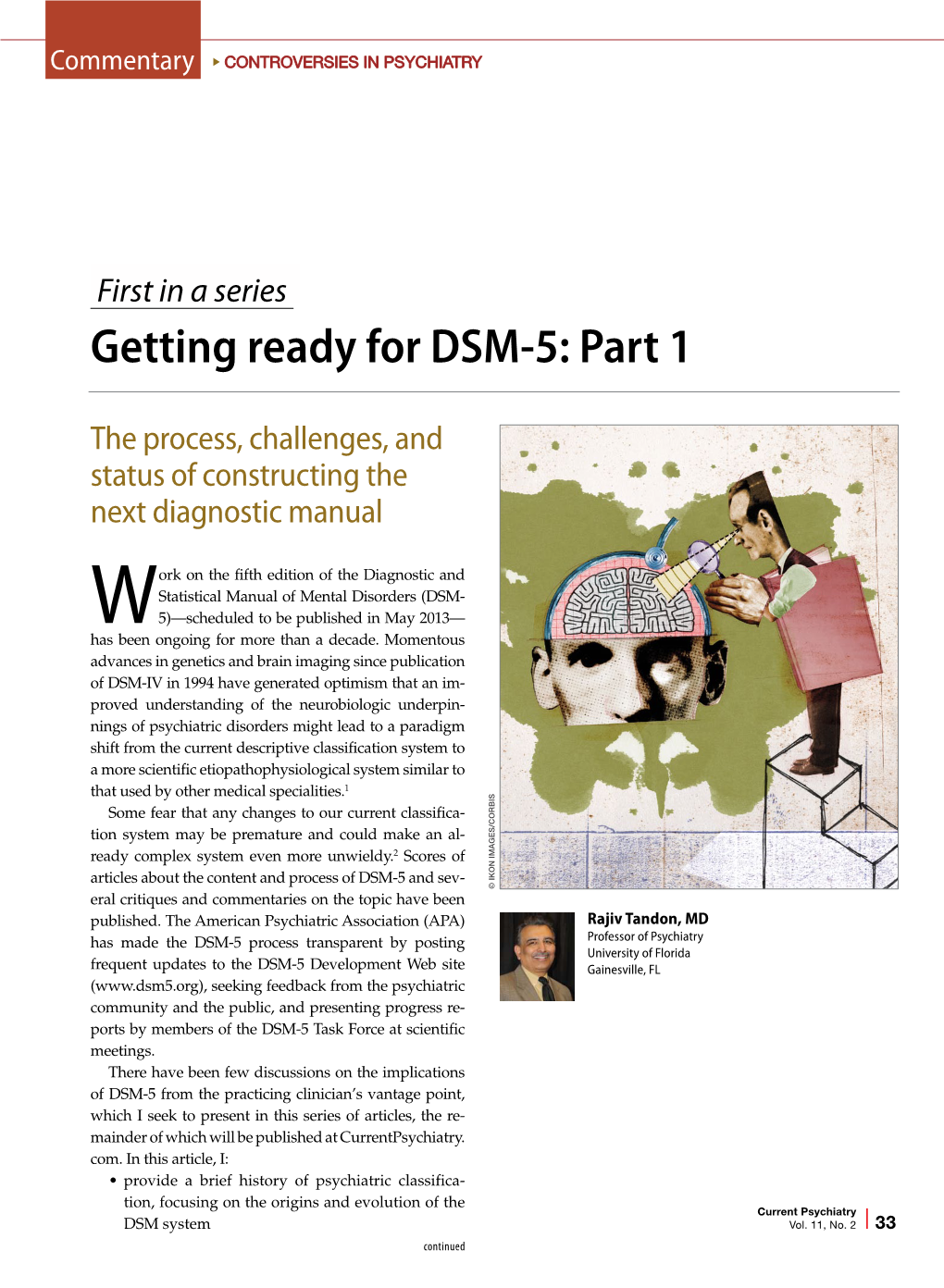 Getting Ready for DSM-5: Part 1