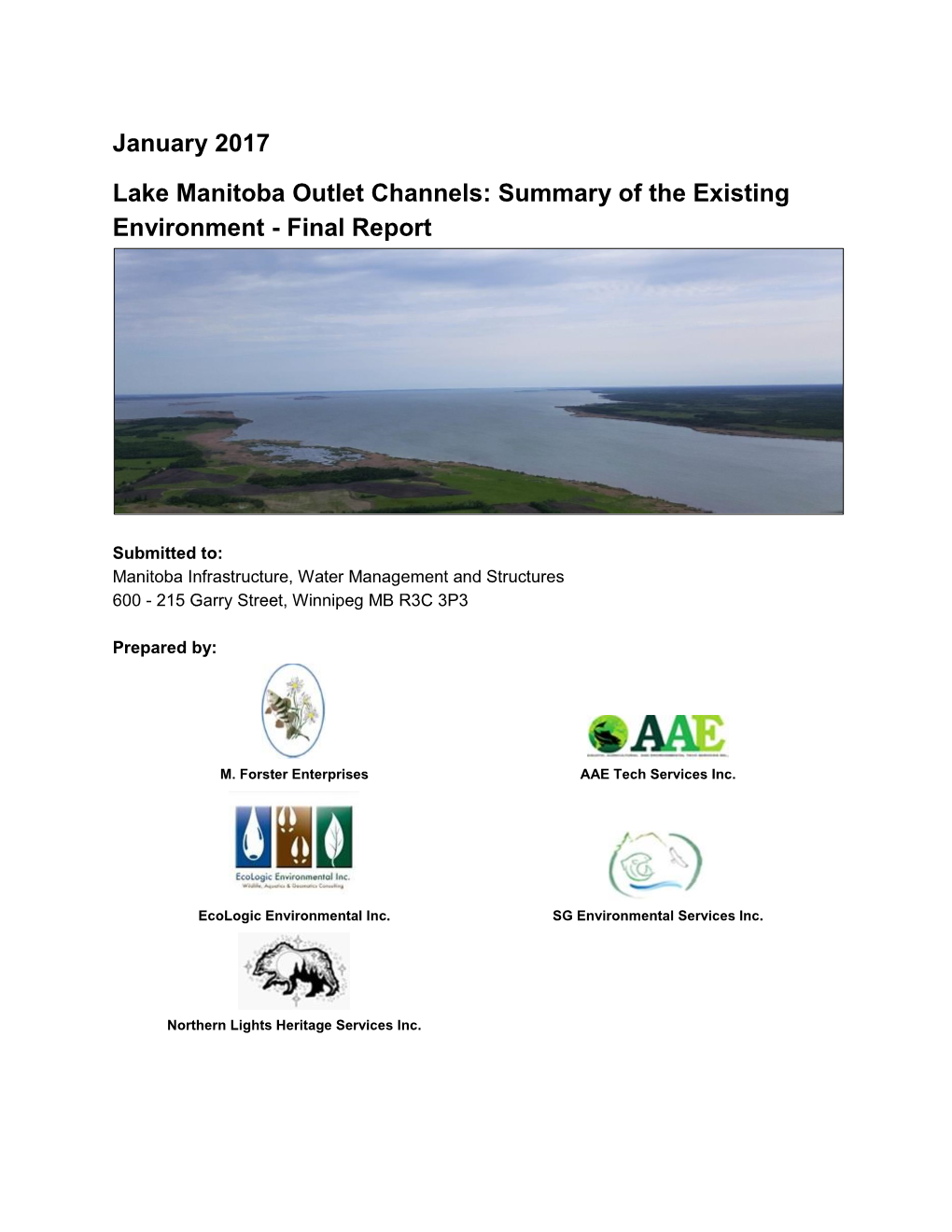 January 2017 Lake Manitoba Outlet Channels