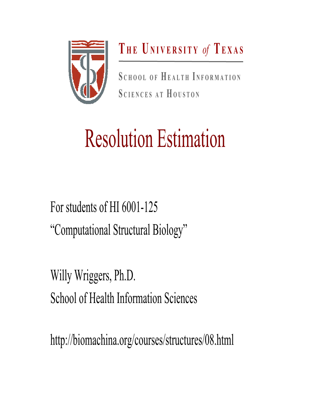 Resolution Estimation