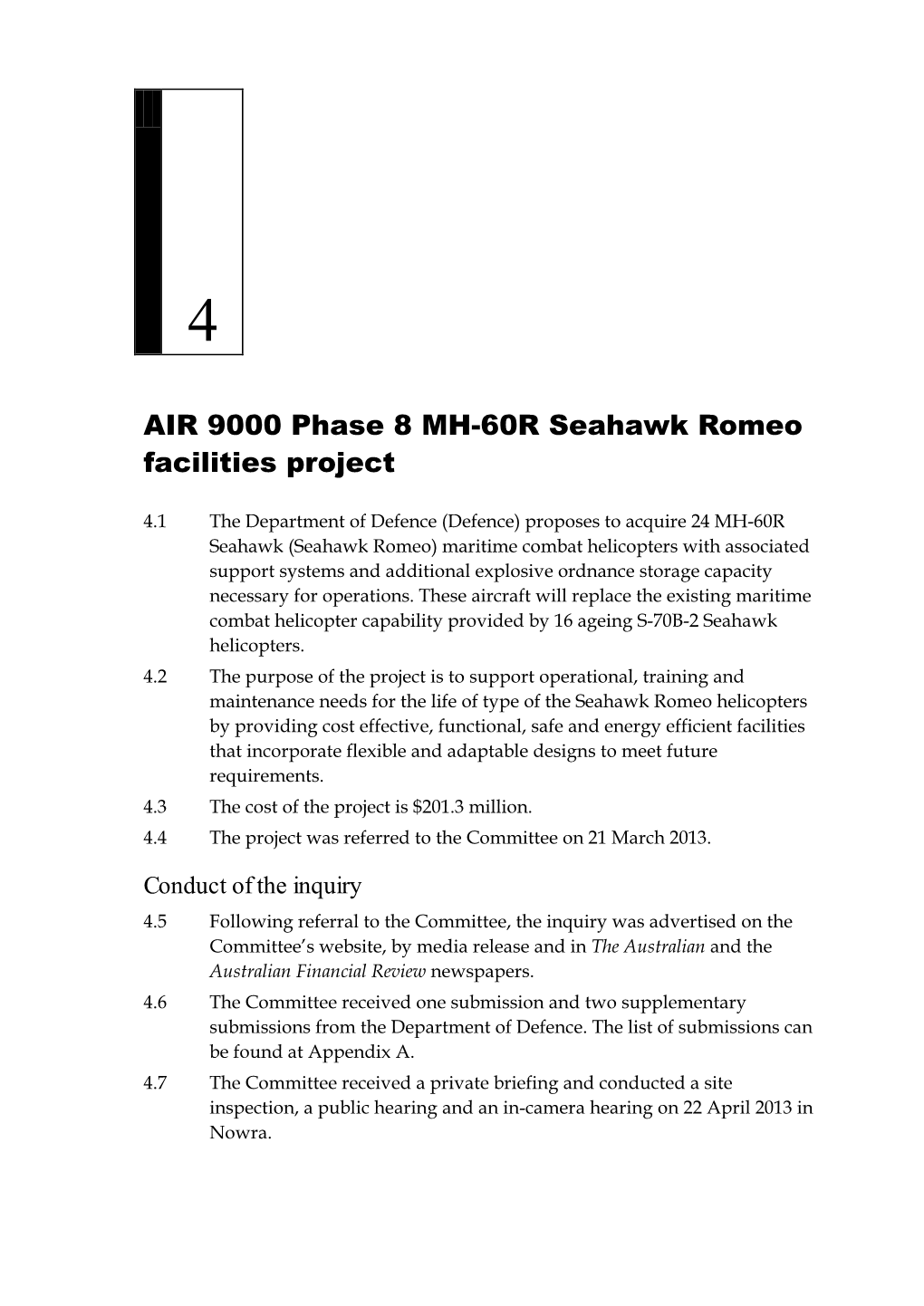 Chapter 4: AIR 9000 Phase 8 MH-60R Seahawk Romeo Facilites