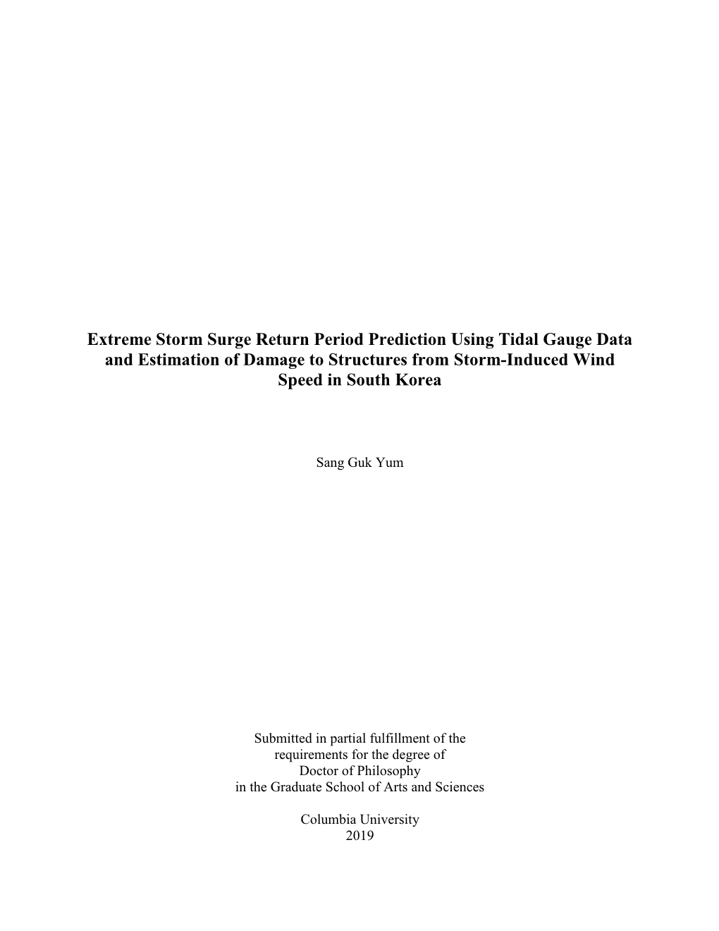 Extreme Storm Surge Return Period Prediction Using Tidal Gauge Data and Estimation of Damage to Structures from Storm-Induced Wind Speed in South Korea