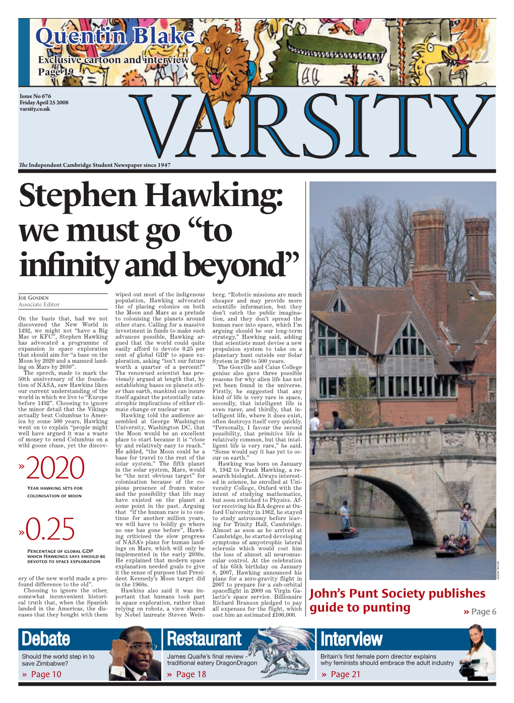 Stephen Hawking: We Must Go “To Infinity and Beyond”