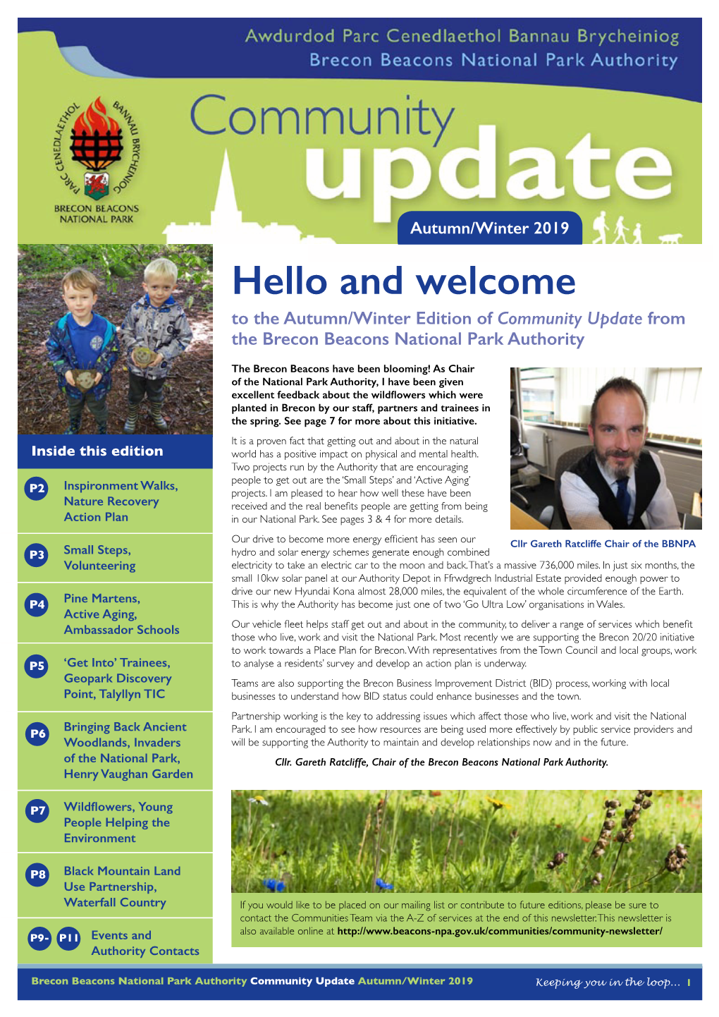 Hello and Welcome to the Autumn/Winter Edition of Community Update from the Brecon Beacons National Park Authority