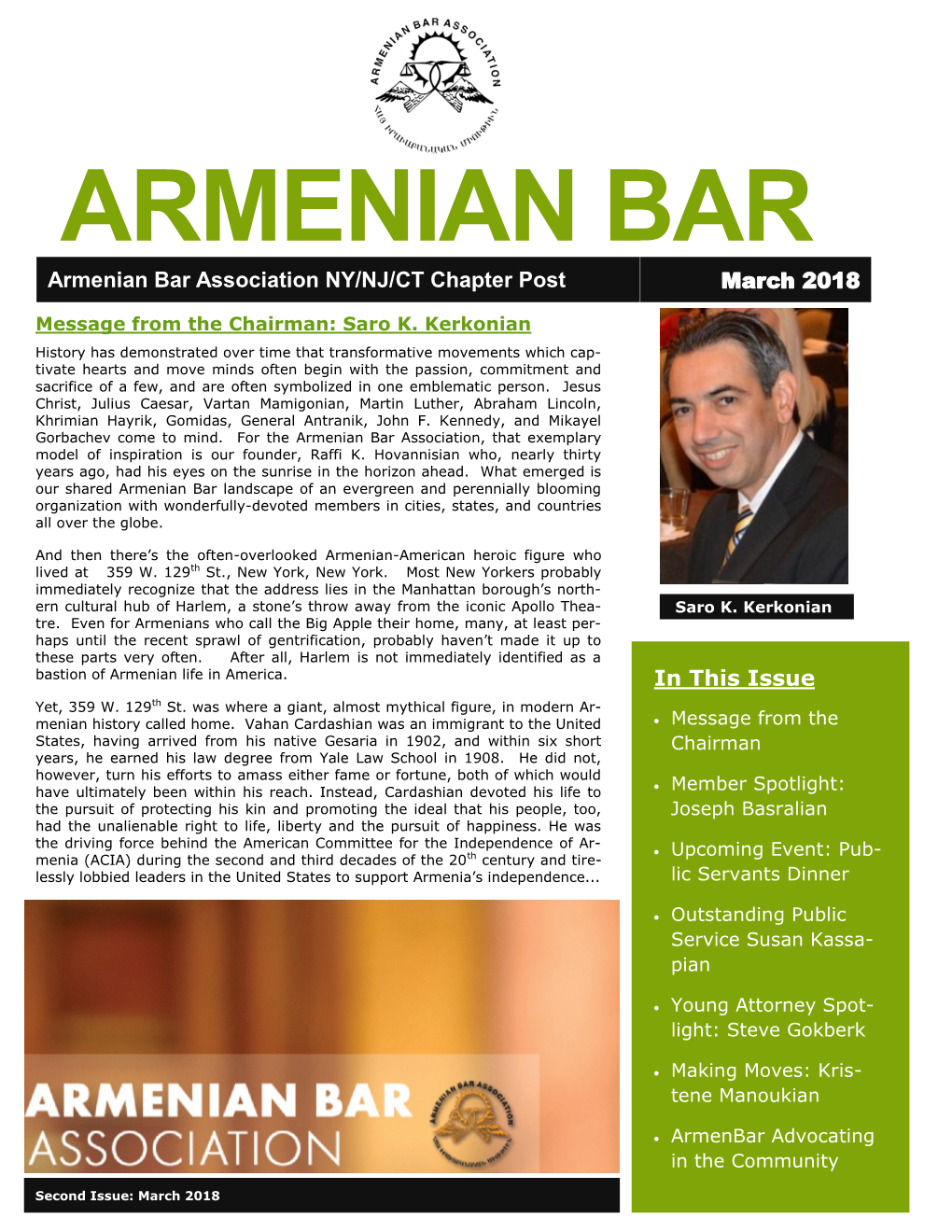 Armenian Bar Association NY/NJ/CT Chapter Post March 2018