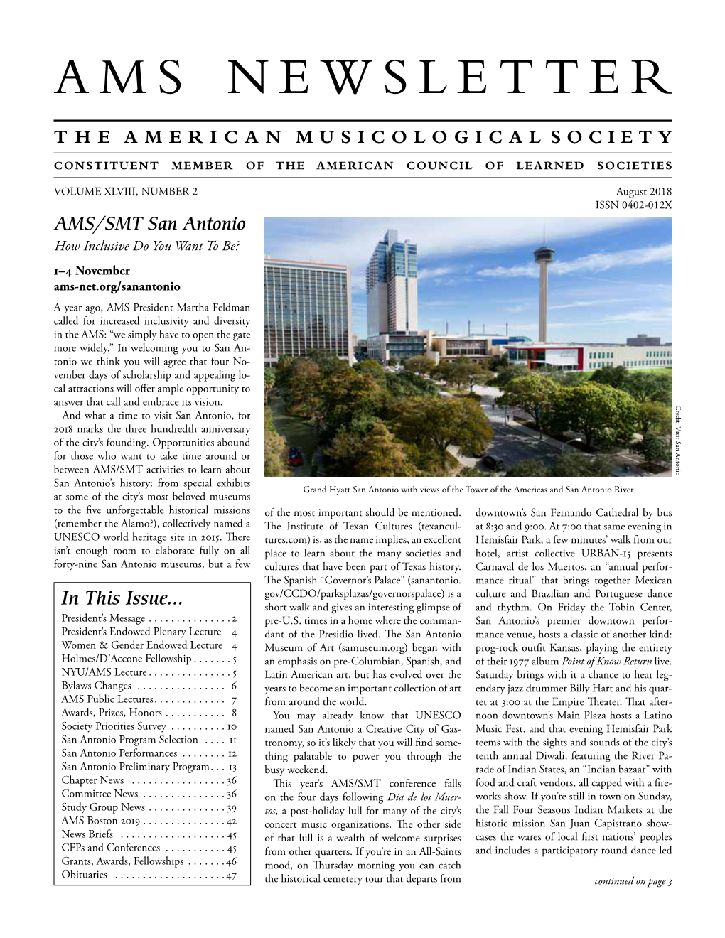 AMS Newsletter August 2018