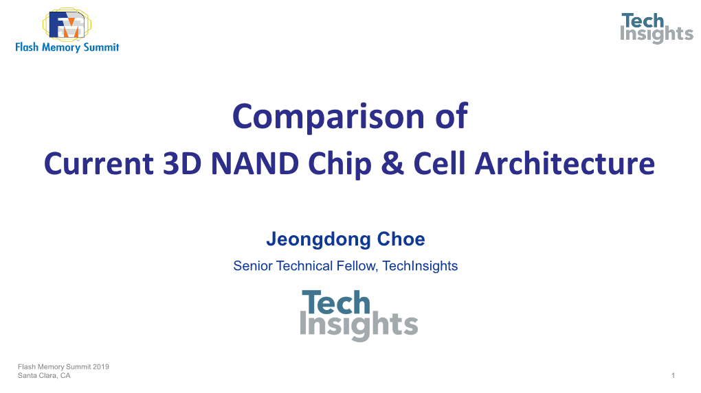 Current 3D NAND Chip & Cell Architecture