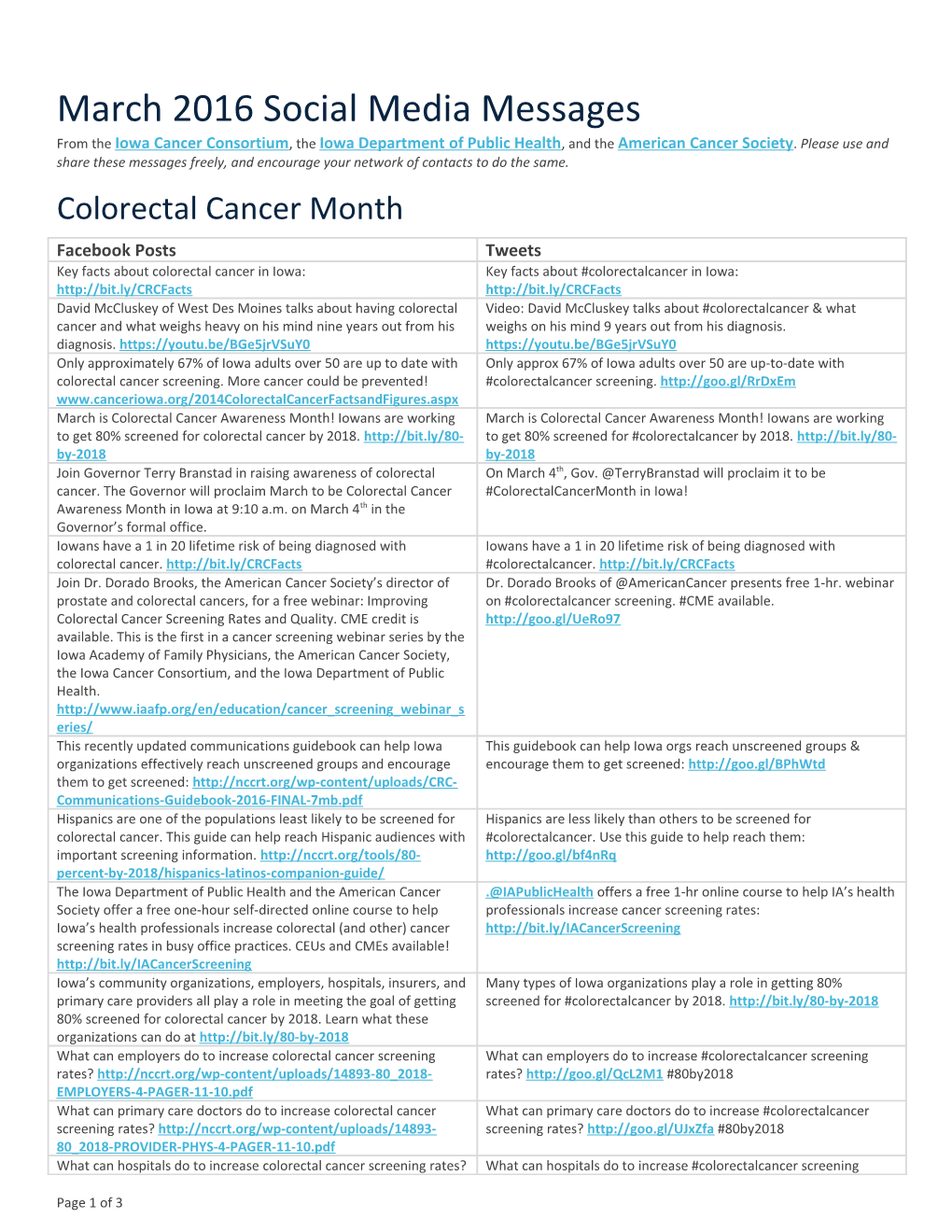 Colorectal Cancer Month