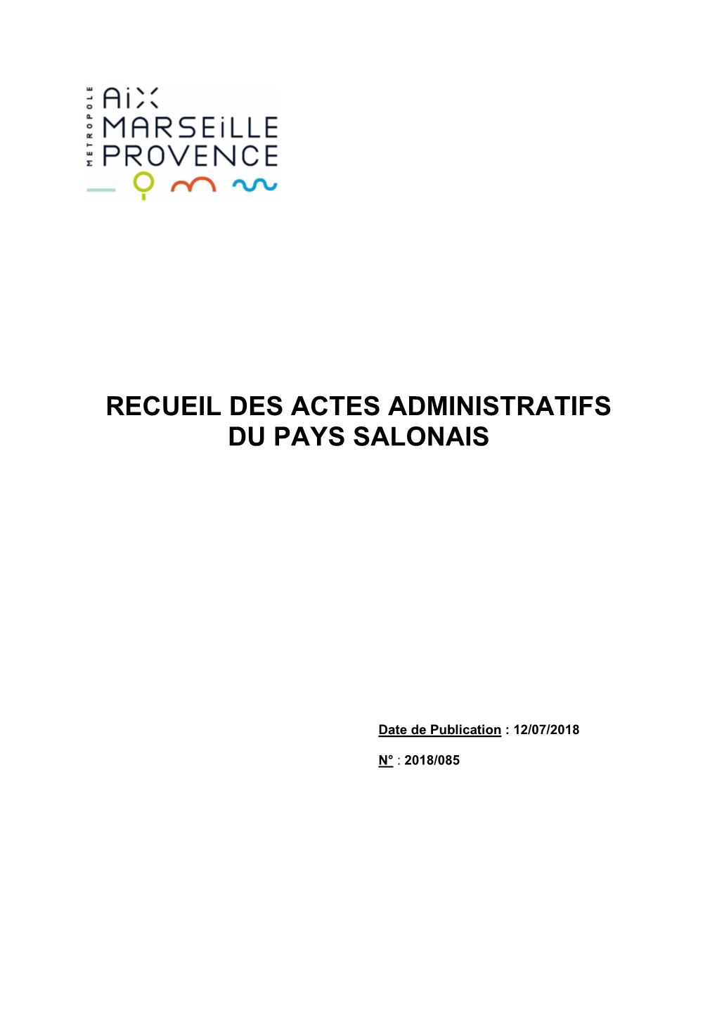 Recueil Des Actes Administratifs Du Pays Salonais