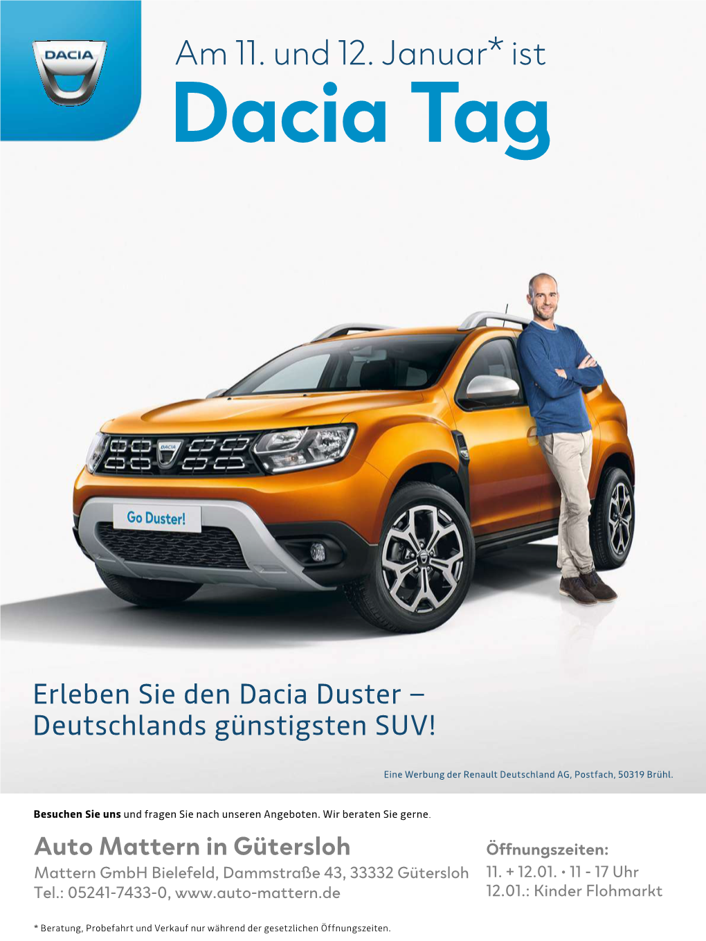 Am 11. Und 12. Januar* Ist Dacia Tag