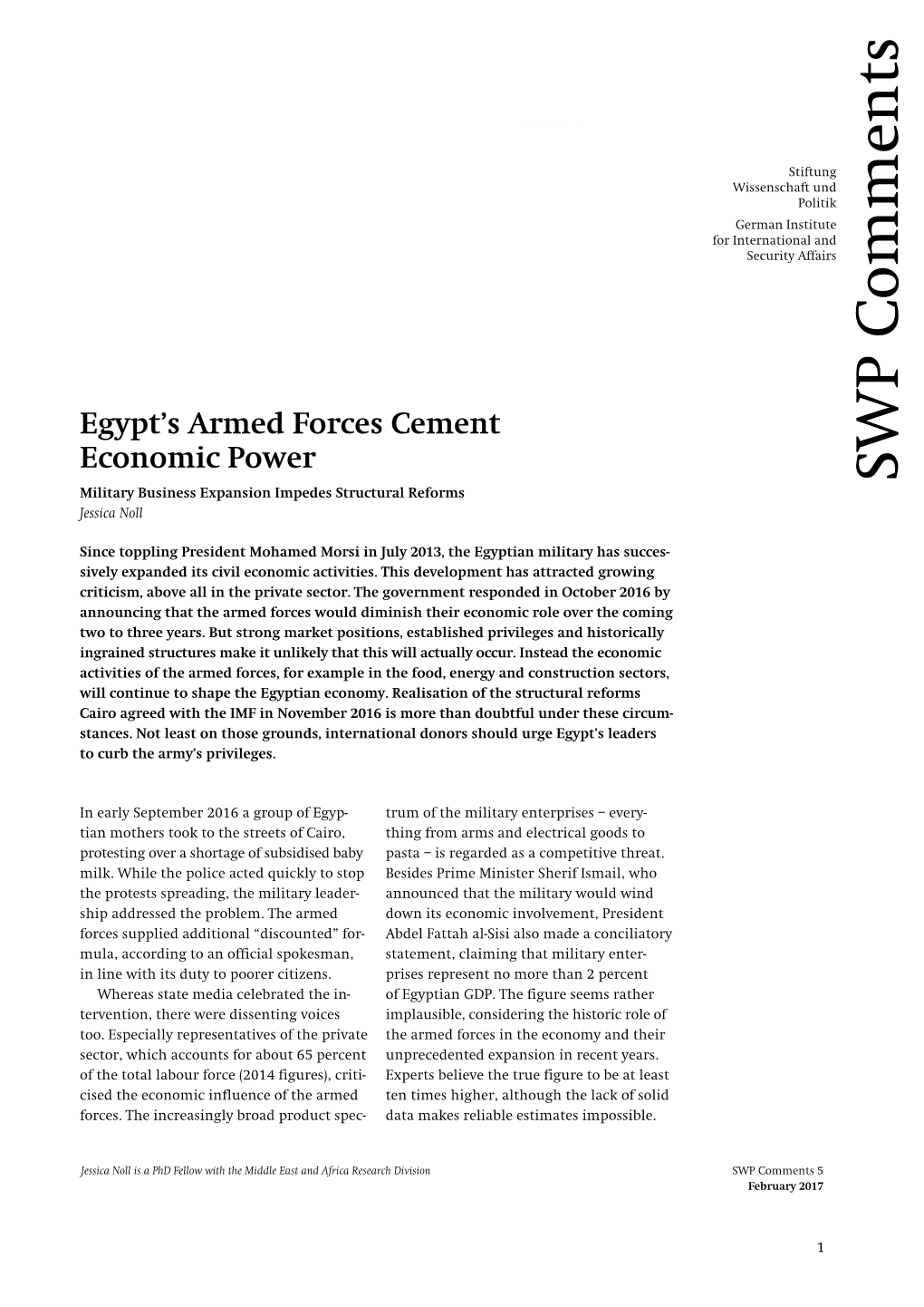 Egypt's Armed Forces Cement Economic Power. Military Business