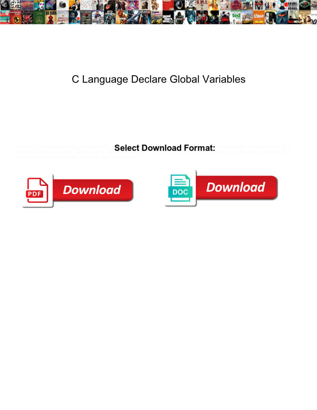 C Language Declare Global Variables
