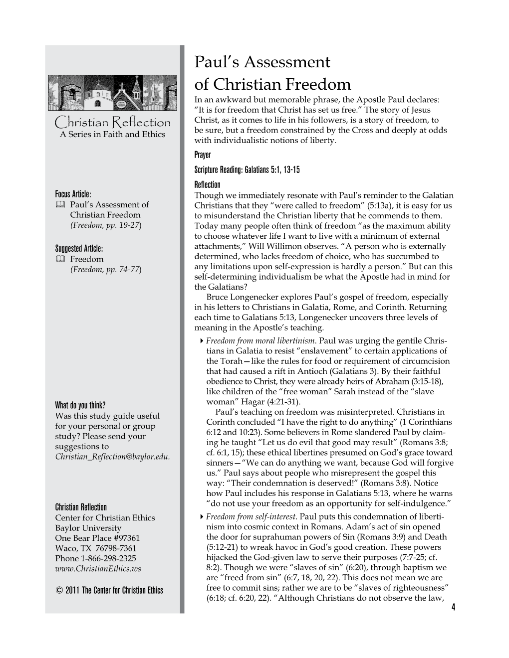 Paul's Assessment of Christian Freedom