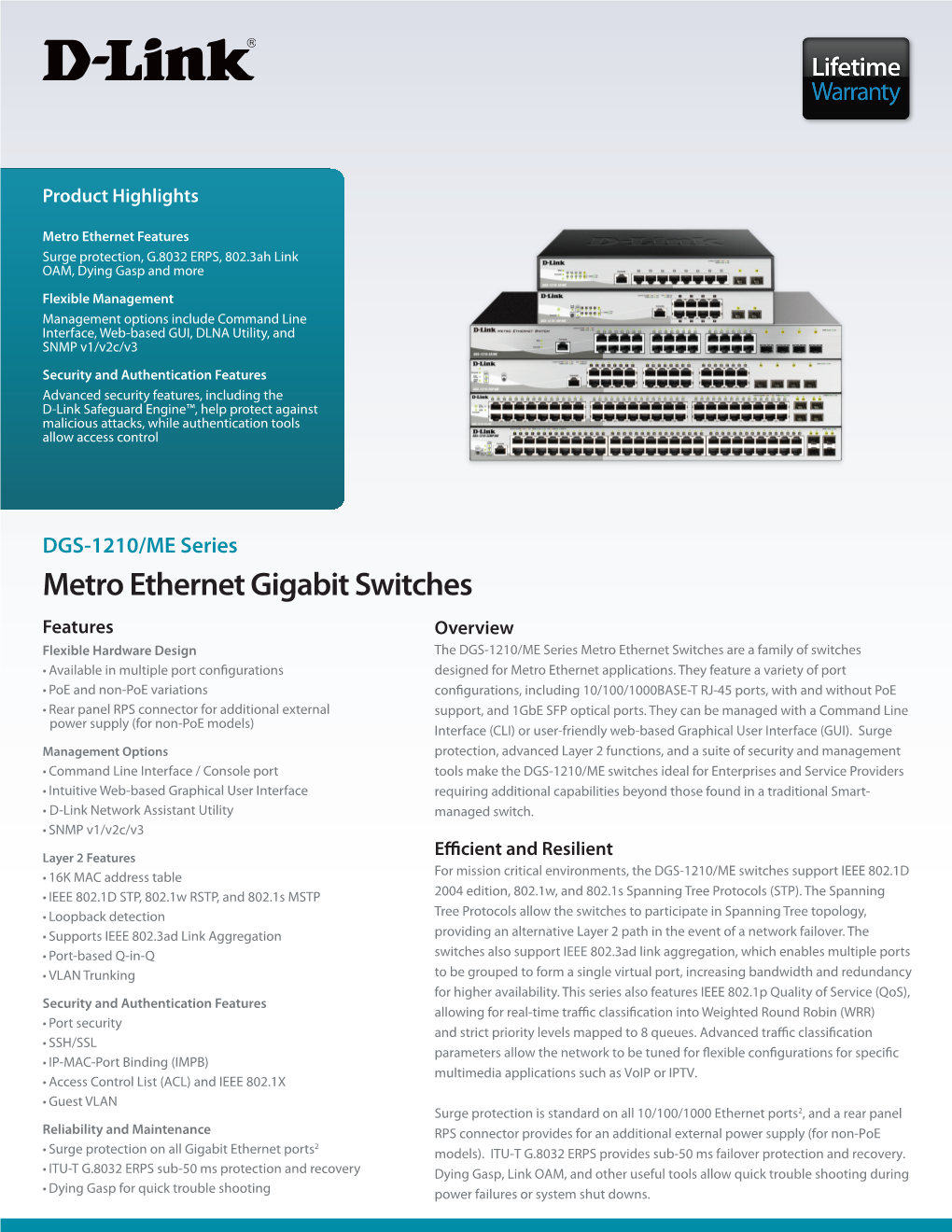 Metro Ethernet Gigabit Switches