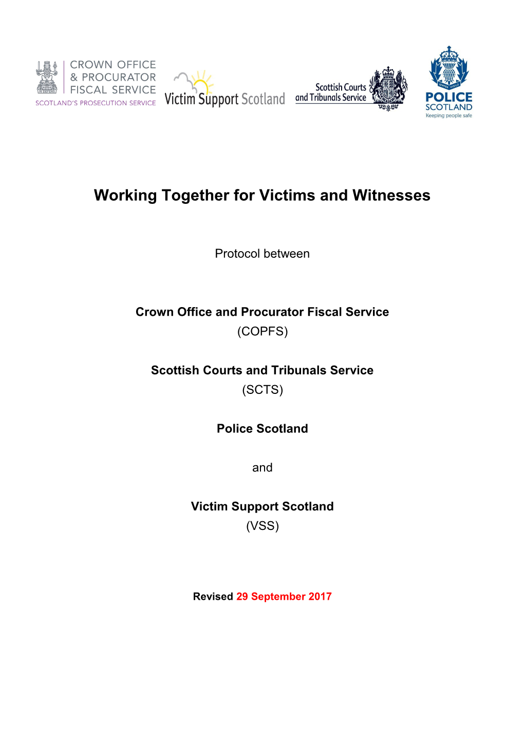 Working Together for Victims and Witnesses