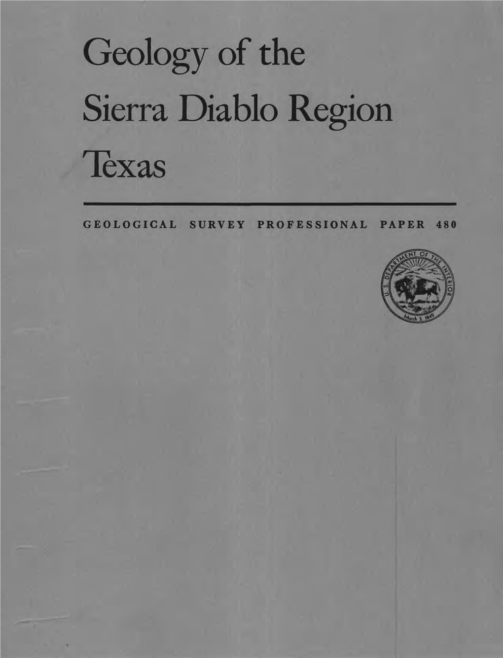 Geology of the Sierra Diablo Region Texas