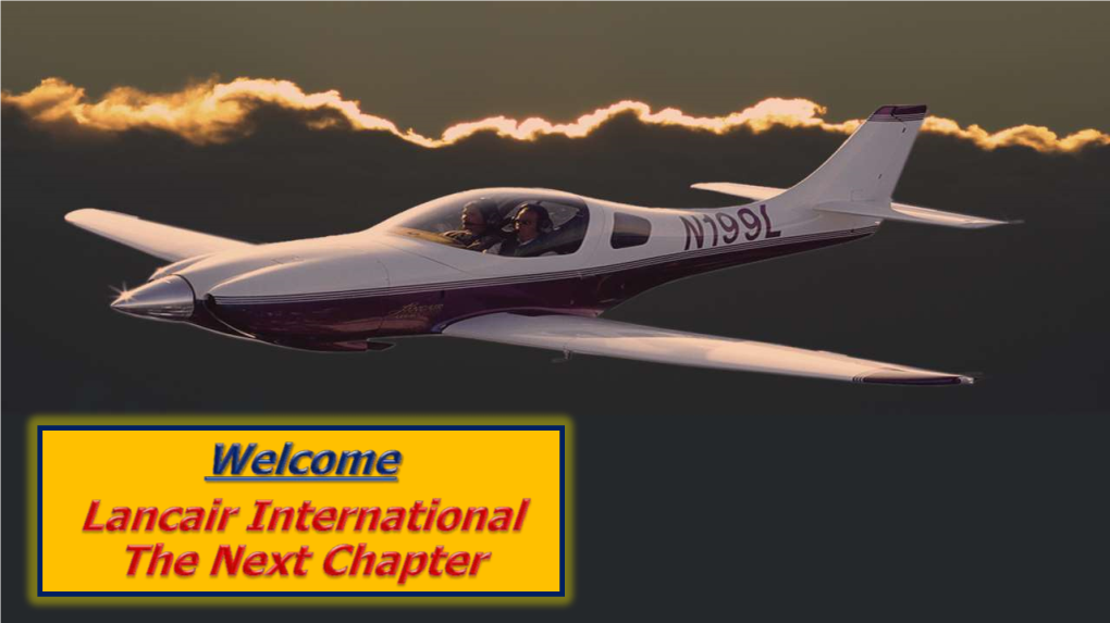 The Lancair Legacy Will Continue!