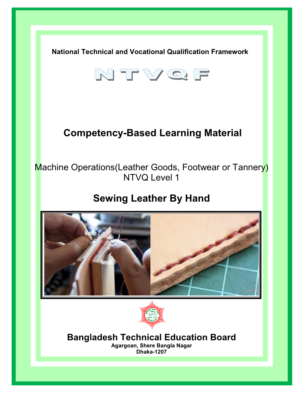 Competency-Based Learning Material Sewing Leather by Hand