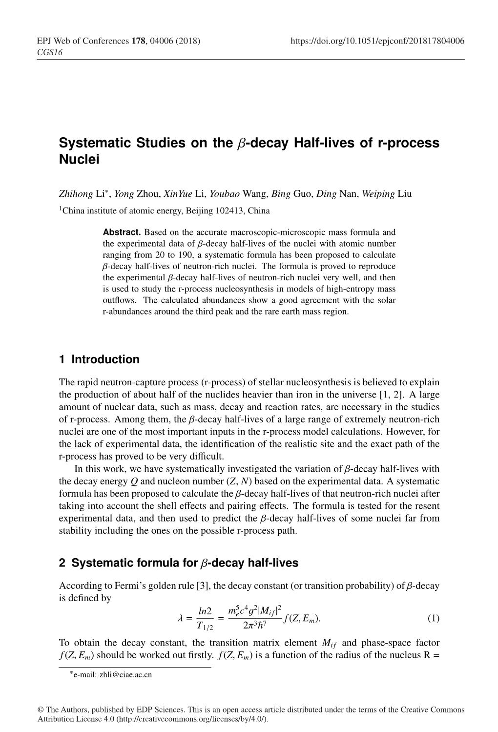 Systematic Studies on the Β-Decay Half-Lives of R-Process Nuclei