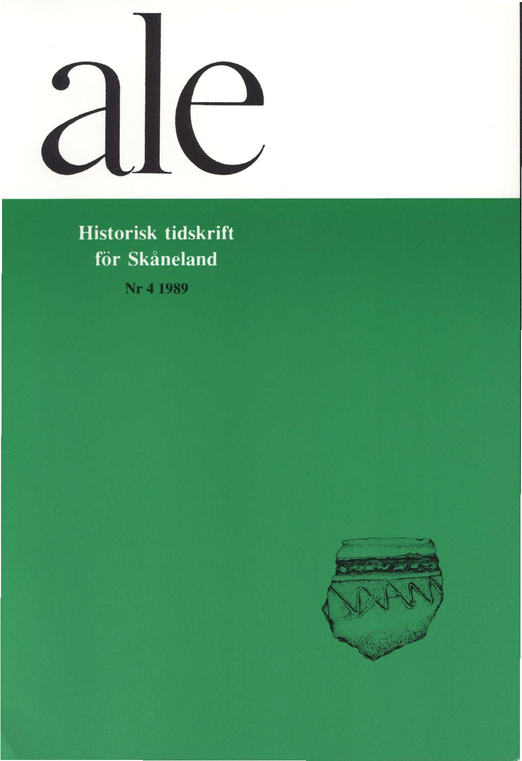 Historisk Tidskrift För Skåneland Nr 4 1989