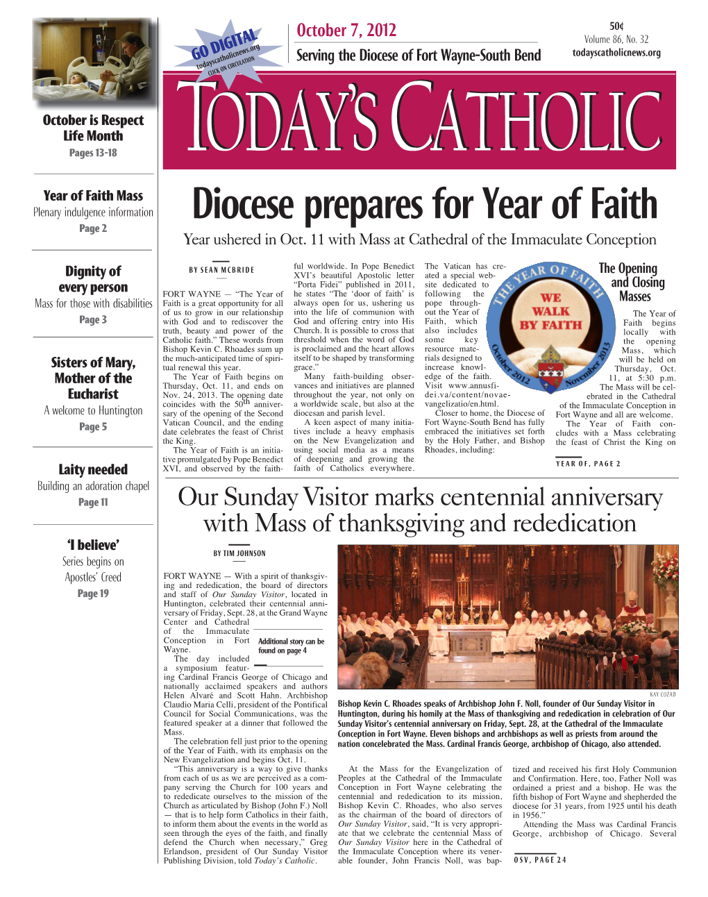 Diocese Prepares for Year of Faith Page 2 Year Ushered in Oct