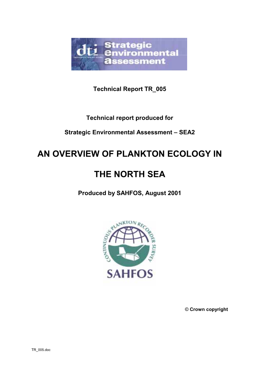 An Overview of Plankton Ecology in the North Sea