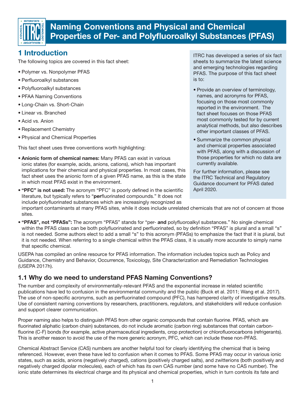 Naming Conventions and Physical and Chemical Properties of Per- and Polyfluoroalkyl Substances (PFAS)