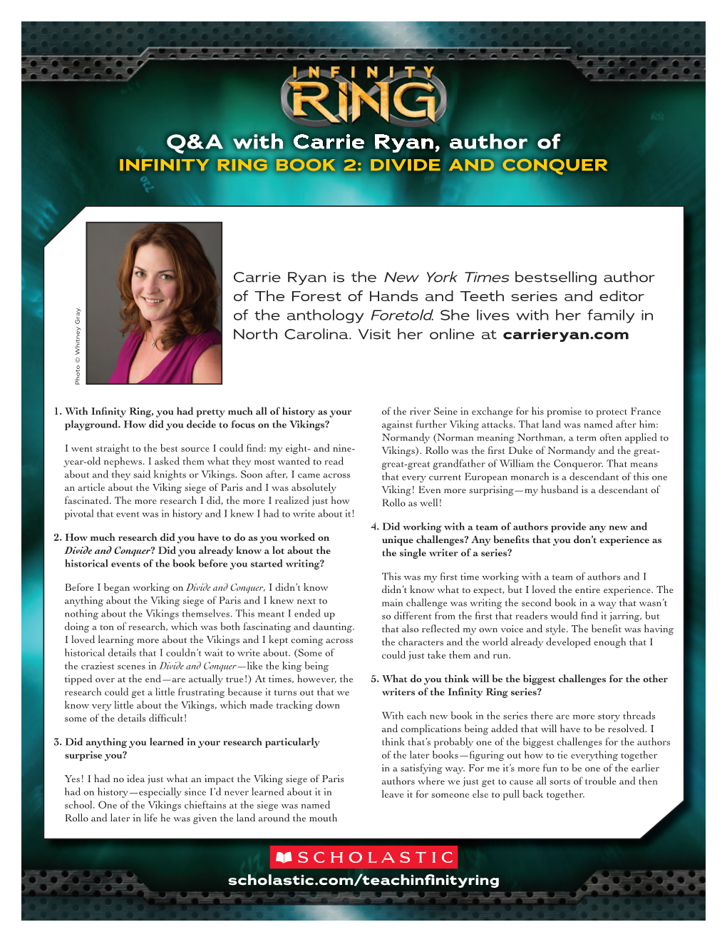 Q&A with Carrie Ryan, Author Of