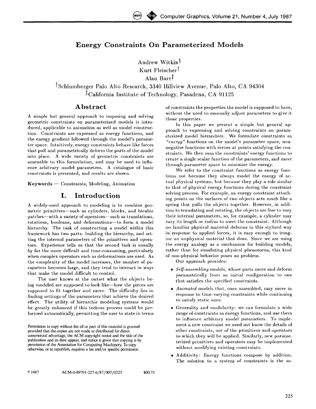 Energy Constraints on Parameterized Models