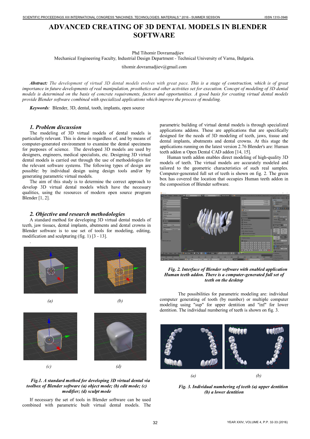 Advanced Creating of 3D Dental Models in Blender Software