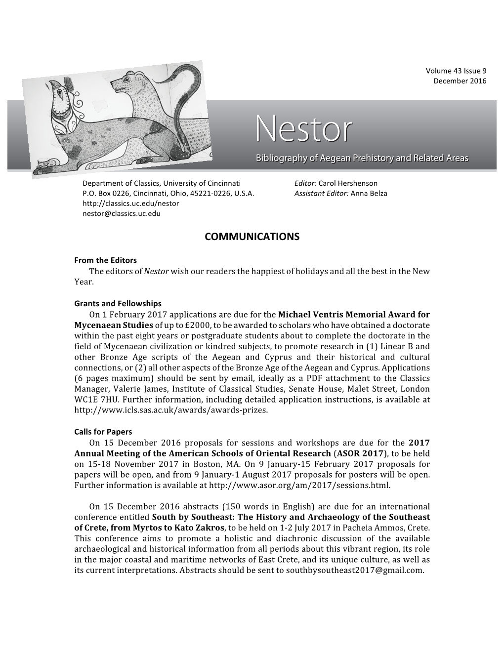 Nestor Nestor@Classics.Uc.Edu