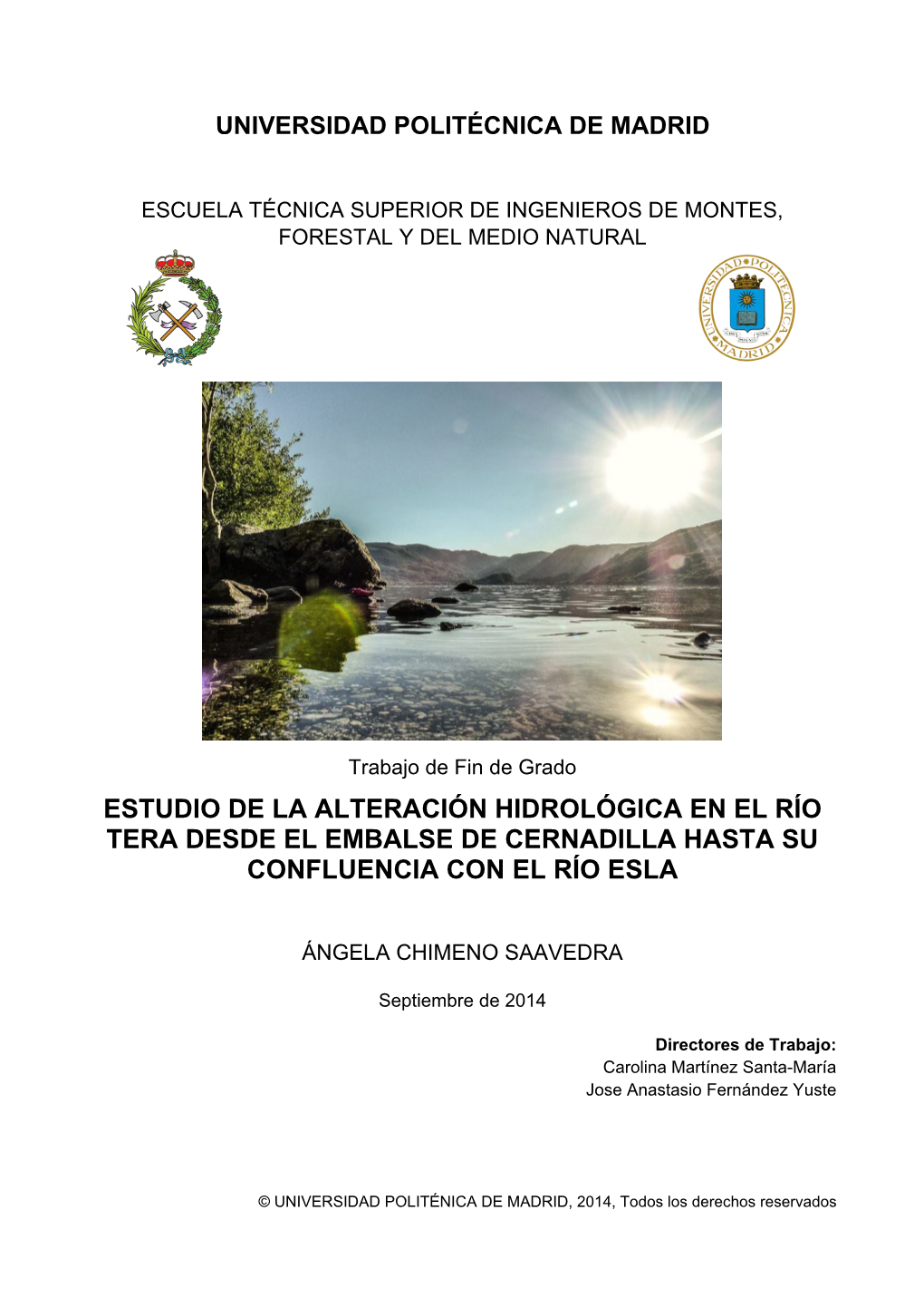 Estudio De La Alteración Hidrológica En El Río Tera Desde El Embalse De Cernadilla Hasta Su Confluencia Con El Río Esla