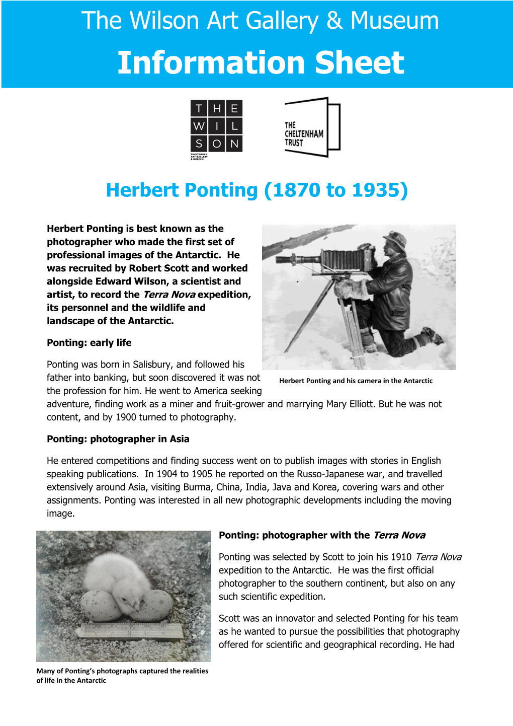 Download the Herbert Ponting Information Sheet